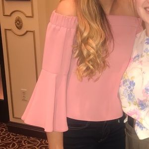 BLUSH TOPSHOP OFF THE SHOULDER SHIRT 💕💕
